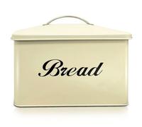 Crystals Vintage Style Bread Bin Large Stainless Steel Food Storage Retro Kitchen, Cream