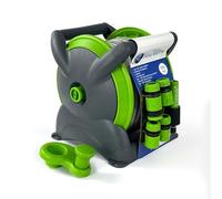 Crystals Wall Mounted Hose Reel - Garden Hosepipe Reel with 15m/20m Capacity, Portable Empty Hose Pipe Holder, Includes Nozzle, Fittings & Accessories for Outdoor Watering, Lawn & Car (15Meter)