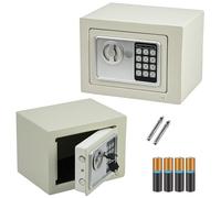 Crystals White Digital Electronic Steel Safe Box - 4.6L Compact Home & Office Security Safe for Money, Jewellery, Documents with Key & Code Lock
