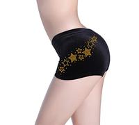 CrystalsRus 6-8 Years Gold Star Lace Shorts Gymnast Diamante Dance Leotard Black Stretch Velvet Ballet(K) By Varsany