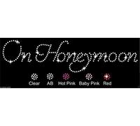 CrystalsRus On Honeymoon Wedding Diamante Rhinestone Transfer Iron on On Honeymoon transfer