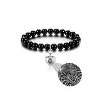 CrystalTears 100 Languages I Love You Bracelet Black Obsidian Healing Crystal Gemstone Bead Bracelet for Women Girls Jewelry Gift for Girlfriend Wife Daughter Sister Mum Grandma Anniversary Birthday