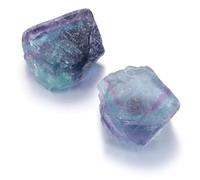 CrystalTears 2pcs Fluorite Crystals Healing Stones, 4.5-5.5cm Raw Rainbow Fluorite Stone, Natural Healing Crystal Rock Rough Gemstones for Reiki Meditation Crystal Gifts for Crystals Lover Beginners