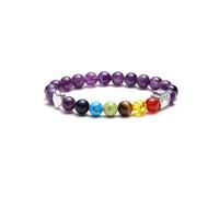 CrystalTears 7 Chakra Healing Crystal Bracelet 8mm Amethyst Crystal Stone Bead Rainbow Bridge Bracelet for Beloved Dog Cat Pet Memorial Gifts for Women Men Pet Lover Pet Sympathy Gift