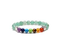CrystalTears 7 Chakra Healing Crystal Bracelet 8mm Green Aventurine Crystal Stone Bead Rainbow Bridge Bracelet for Beloved Dog Cat Pet Memorial Gifts for Women Men Pet Lover Pet Sympathy Gift