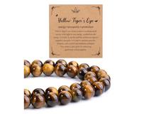 CrystalTears 8mm Tiger Eye Crystal Beads for Jewelry Making 96pcs Round Healing Stone Beads Loose Gemstone Beads for Crafting DIY Bracelet Necklace Earrings Gifts for Women Girls