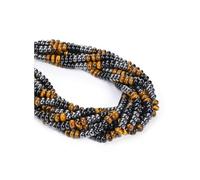 CrystalTears 8x5mm Healing Crystal Beads for Jewellery Making 70-76pcs Rondelle Loose Gemstone Beaded Tiger Eye Obsidian Hematite Abacus Disk Stone Beads for DIY Bracelet Necklace Earrings Crafting