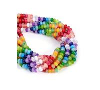 CrystalTears 8x5mm Multicolor Crystal Beads for Jewellery Making 74-76pcs Rondelle Loose Gemstone Beaded Natural Abacus Disk Stone Beads for DIY Bracelet Necklace Earrings Crafting Gifts