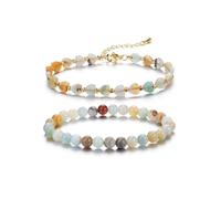 CrystalTears Amazonite Crystal Bracelets for Women, 6mm Crystals and Healing Stones Beaded Heart Bracelet Womens Spiritual Crystal Bracelets Valentines Gift For Her Girlfriend Women Mum