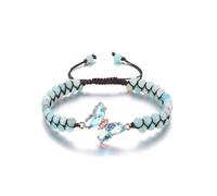 CrystalTears Amazonite Crystal Butterfly Bracelet for Women Girls Healing Crystal Gemstone Beaded Bracelet Natural Healing Stone Anxiety Bracelets Jewellery Gifts for Women Mum Birthday