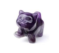 CrystalTears Amethyst Crystal Cat Figurine Ornament for Home Office Decor, Cute Mini Lucky Crystal Cat Gifts for Women Men Cats Lover Christmas, Carve Healing Gemstone Cats Statue Reiki Meditation