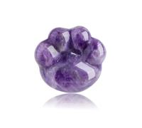 CrystalTears Amethyst Crystal Cat Paw Stone, Healing Crystals Worry Stone for Anxiety Stress Relief, Positive Energy, Cute Lucky Cat Gifts for Women Men Cat Lovers Christmas