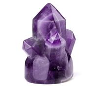 CrystalTears Amethyst Crystal Healing Stones Wand for Meditation Witchcraft Decor, 1.6” Purple Hexagonal Points Amethyst Crystals Tower Ornament, Spiritual Crystal Gifts for Women Men Christmas