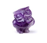CrystalTears Amethyst Crystal Owl Figurine - Mini 1.57" Carved Stone Owl Statue, Cute Gemstone Owl Ornament For Home Desk Decor - Spiritual Lucky Crystal Gift for Women Men Christmas, Birthday Present