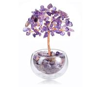 CrystalTears Amethyst Crystal Tree Gifts for Women Mum, Healing Crystals Gemstone Tree Life for Home Office Decor, Positive Energy Crystal Gifts for Birthday Christmas Housewarming Gift
