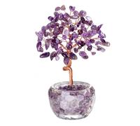 CrystalTears Amethyst Crystal Tree Healing Crystal Tree Life for Home Office Living Room Decor Handmade Crystals Gemstone Money Trees for Money Positive Energy Good Luck Gifts for Women Men Birthday