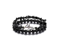 CrystalTears Black Obsidian Crystal Butterfly Bracelets Gifts for Women, 8mm Healing Gemstone Beaded Bracelets Crystal Jewellery Gifts for Girls Mum Girlfriend Wife Christmas Birthday