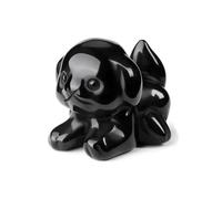 CrystalTears Black Obsidian Crystal Dog Figurine Ornament for Home Office Decor, Cute Mini Lucky Crystal Dogs Gifts for Women Men Dog Lover Christmas, Healing Gemstone Puppy Statue Reiki Meditation