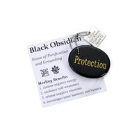 CrystalTears Black Obsidian Crystal Worry Stones for Anxiety, Healing Crystals Inspirational Pocket Palm Stone, Encouragement Positive Crystals and Gemstone Gifts for Women Men Friends Christmas