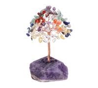 CrystalTears Chakra Crystal Tree for Home Office Desk Decor, 7 Chakra Healing Crystals Gemstone Money Tree Ornament Crystal Gifts for Women Mum Christmas Birthday