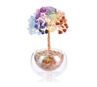 CrystalTears Chakra Crystal Tree Gifts for Women Mum, 7 Chakra Healing Crystals Gemstone Tree Life for Home Office Decor, Positive Energy Crystal Gifts for Birthday Christmas Housewarming Gift