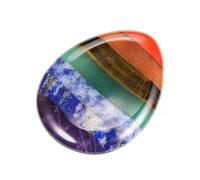 CrystalTears Chakra Worry Stone for Anxiety Stress Relife Healing Crystal Thumb Worry Stones for Adults 7 Chakra Healing Crystals Gemstones for Meditation Yoga Crystal Gifts