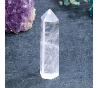 CrystalTears Clear Quartz Crystal Wand for Reiki Meditation Witchcraft, Hexagonal Healing Crystals Point Faceted Prism Wand Natural Crystals and Healing Stones for Yoga Home Decor Crystal Gifts
