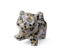 CrystalTears Crystal Cat Figurine Ornament for Home Office Decor, Dalmation Spot Jasper Cute Mini Lucky Crystal Cat Gifts for Women Men Cats Lover Christmas, Carve Healing Gemstone Cats Statue