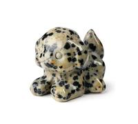 CrystalTears Crystal Dog Figurine Ornament for Home Office Decor, Cute Mini Lucky Dalmation Spot Jasper Crystal Dogs Gifts for Women Men Dog Lover Christmas, Healing Gemstone Puppy Statue Meditation