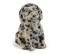 CrystalTears Dalmation Spot Jasper Crystal Dog Ornament, Cute Dogs Gifts For Women Dog Lovers Men Christmas, Lucky Healing Gemstone Dogs Figurine Staute for Home Office Desk Decor 1.5”