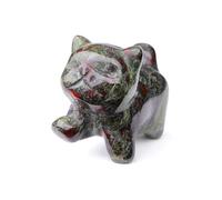 CrystalTears Dragon Bloodstone Crystal Cat Figurine Ornament for Home Office Decor, Cute Mini Lucky Pink Crystal Cat Gifts for Women Men Cats Lover Christmas, Carve Healing Gemstone Cats Statue