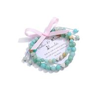 CrystalTears Gifts for Mum Daughter Women, Amazonite Crystal Beaded Bracelets, Birthday Day Mother’s Day Gifts for Mom from Daughter, Natural Healing Stone Mums Bracelet Jewellery Gift
