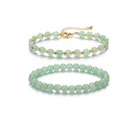 CrystalTears Green Aventurine Crystal Bracelets for Women, 6mm Crystals and Healing Stones Beaded Heart Bracelet Womens Spiritual Crystal Bracelets Valentines Gift For Her Girlfriend Women Mum