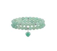 CrystalTears Green Aventurine Crystal Heart Bracelets for Women, 8mm Healing Crystal Gemstone Beaded Bracelets Womens Stone Jewellry Gifts for Women Mum Girlfriend Her Birthday Christmas