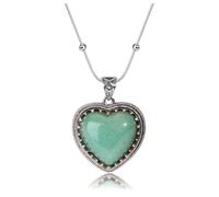 CrystalTears Green Aventurine Crystal Heart Necklace for Women, Womens Natural Healing Crystal Stone Heart Pendant Necklaces, Crystal Jewellery Gifts for Women Her Mum Christmas Birthday Mother’s Day