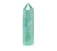 CrystalTears Green Fluorite Crystal Wand for Reiki Meditation Witchcraft, Hexagonal Healing Crystals Point Faceted Prism Wand Natural Crystals and Healing Stones for Yoga Home Decor Crystal Gifts