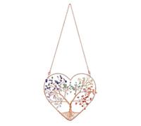 CrystalTears Heart Chakra Crystal Tree Hanging Ornament Gifts for Women Mum, Handmade Gemstone Tree Life Hanging for Home Window Wall Room Decor, Positive Crystal Gifts for Birthday Christmas