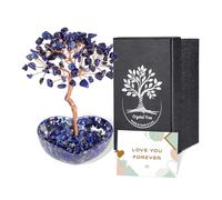 CrystalTears Lapis Lazuli Crystal Tree Gifts for Mum, for Mum, Handmade Heart Healing Crystal Gemstone Tree Birthday Day Gifts for Women Mum Presents from Daughter Son
