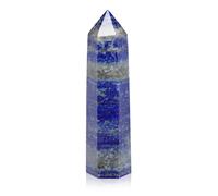 CrystalTears Lapis Lazuli Crystal Wand for Reiki Meditation Witchcraft, Hexagonal Healing Crystals Point Faceted Prism Wand Natural Crystals and Healing Stones for Yoga Home Decor Crystal Gifts