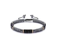 CrystalTears Mens Crystal Beaded Bracelet Hematite Black Obsidian Healing Crystal Protection Bracelets for Men Natural Stone Bracelet Jewellery Gifts for Men Dad Boyfriend Husband Birthday Christmas