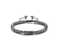 CrystalTears Mens Crystal Beaded Bracelet Hematite Labradorite Healing Crystal Protection Bracelets for Men Natural Stone Bracelet Jewellery Gifts for Men Dad Boyfriend Husband Birthday Christmas
