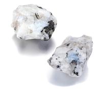 CrystalTears Moonstone Crystal Stone, Large 4.5-5.5cm Raw Moonstone Quartz Crystals for Hope, New Beginning, Inspiration, Rough Healing Gemstone for Reiki Healing Meditation Decor,Crystal Gifts-2pcs
