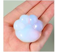 CrystalTears Opalite Crystal Cat Paw Stone, Healing Crystals Worry Stone for Anxiety Stress Relief, Positive Energy, Cute Lucky Cat Gifts for Women Men Cat Lovers Christmas