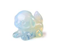 CrystalTears Opalite Crystal Dog Figurine Ornament for Home Office Decor, Cute Mini Lucky Crystal Dogs Gifts for Women Men Dog Lover Christmas, Healing Gemstone Puppy Statue Reiki Meditation