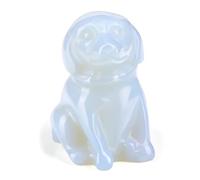 CrystalTears Opalite Crystal Dog Ornament, Cute Dogs Gifts For Women Dog Lovers Men Christmas, Lucky Healing Gemstone Labrador Dogs Puppy Figurine Staute for Home Office Desk Decor 1.5”