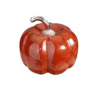 CrystalTears Red Jasper Crystal Pumpkin Figurine Mini Carved Gemstone Pumpkin Decorative Ornament Statue for Fall Harvest Thanksgiving Halloween Tabletop Home Decor Pumpkins Paperweight Gifts 1.2”