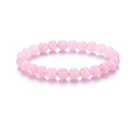 CrystalTears Rose Quartz Crystal Beaded Bracelet for Women 8mm Healing Crystal Gemstone Beads Bracelets Women’s Natural Rose Quartz Stone Bracelet Jewellery Gifts for Women Mum Christmas Birthday