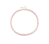 CrystalTears Rose Quartz Crystal Beaded Necklace for Women Boho Pink Gemstone Beaded Choker Necklace Healing Stone Bead Necklaces Summer Beach Jewellery Gifts for Women Mum Christmas Birthday