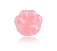 CrystalTears Rose Quartz Crystal Cat Paw Stone, Healing Crystals Worry Stone for Anxiety Stress Relief, Positive Energy, Pink Cute Lucky Cat Gifts for Women Men Cat Lovers Christmas
