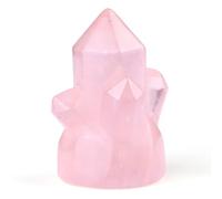 CrystalTears Rose Quartz Crystal Healing Stones Wand for Meditation Witchcraft Decor, 1.6” Pink Hexagonal Points Crystals Tower Ornament, Spiritual Crystal Gifts for Women Men Christmas